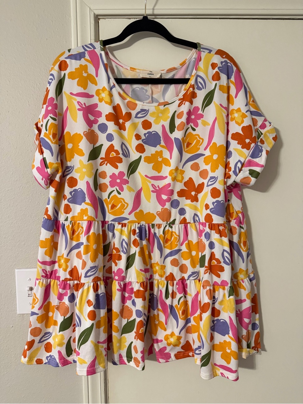 Womens’ Floral Tiered Blouse - Multicolor